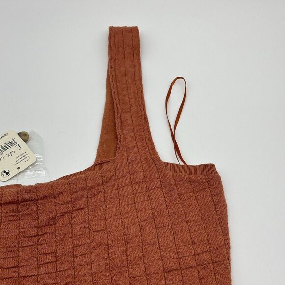 Free People FP Beach Short N Sweet Size Large Ambered Coral Sweater Minidress - Picture 11 of 15